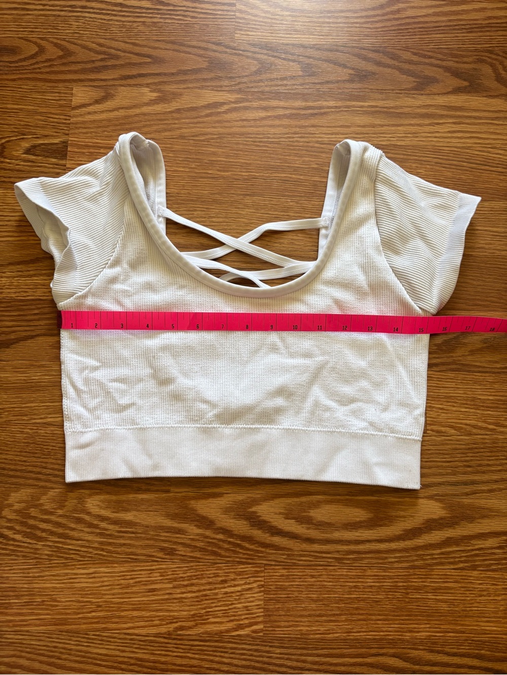 aerie XL White Ribbed Crossback Crop Top